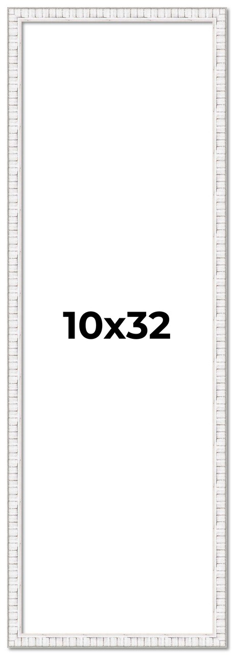 Panoramic Textured White Picture Frame - UV Acrylic, Foam Board Backing, Hanging Hardware